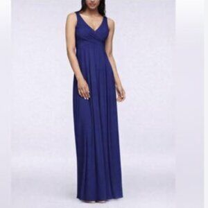 J Crew bridal line navy blue bridesmaids dress twist front silk blend size 8